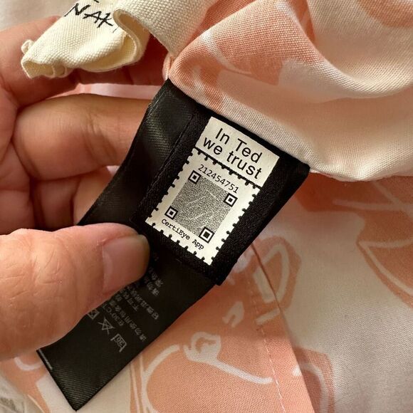 Ted Baker London Tello Peach Floral Button-Up Shirt Long Sleeve sz 4 Large - Picture 10 of 14